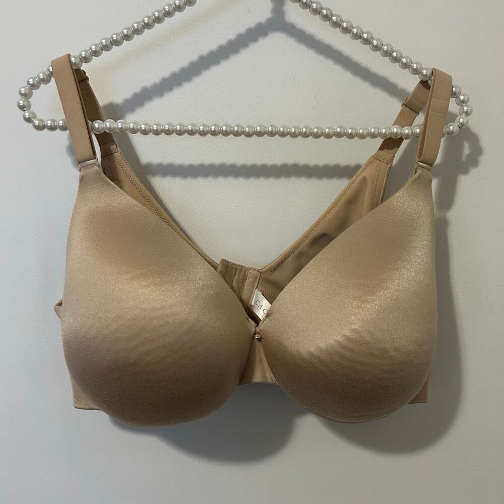Cacique Plus Nude Bra Beige 40DD lightly lined full coverage No Wire Classic